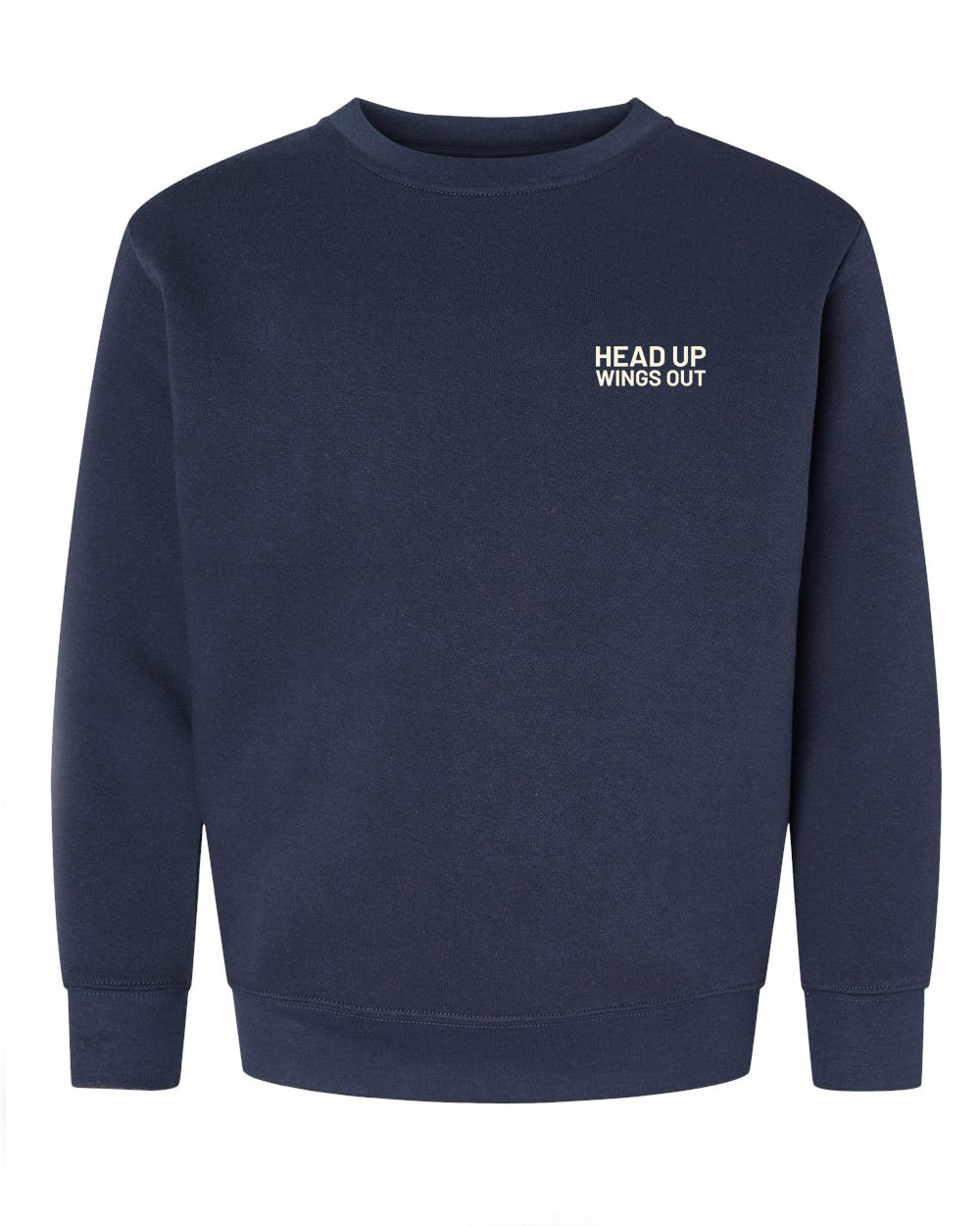 Head Up Wings Out Youth Unisex Fleece Crewneck by Seen Not Seen